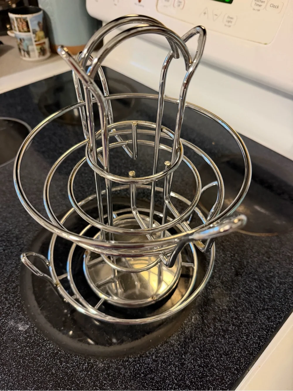 Chrome Rotating Spice Rack with Black-Lid Glass Jars - Home Kitchen